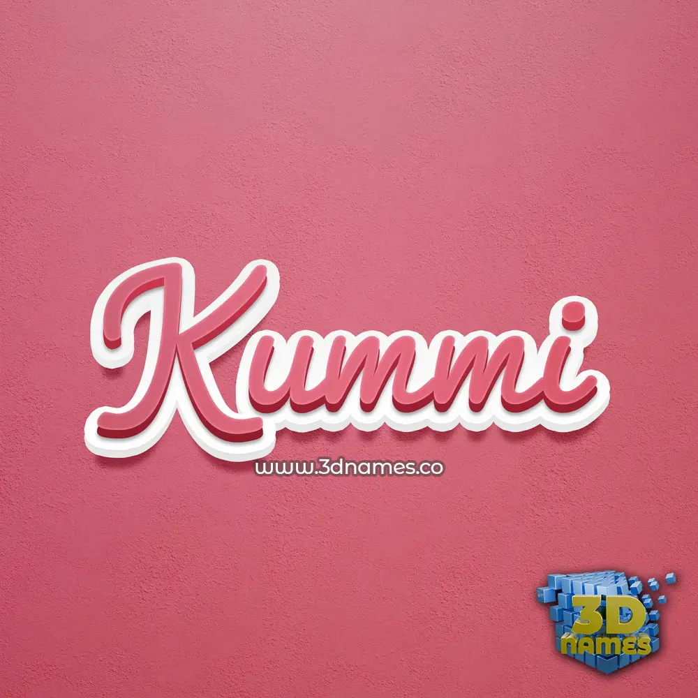 kummi in Red Scribble style - 3D name wallpaper