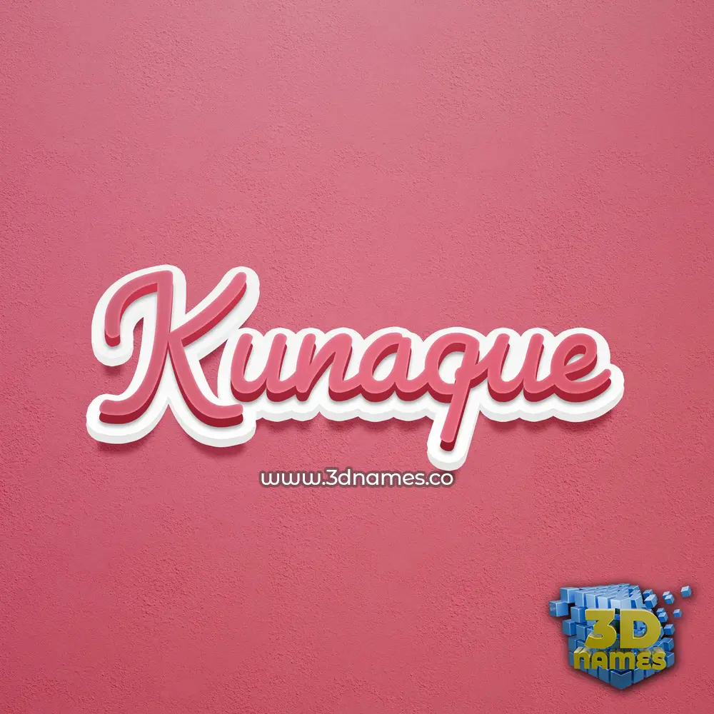 kunaque in Red Scribble style - 3D name wallpaper
