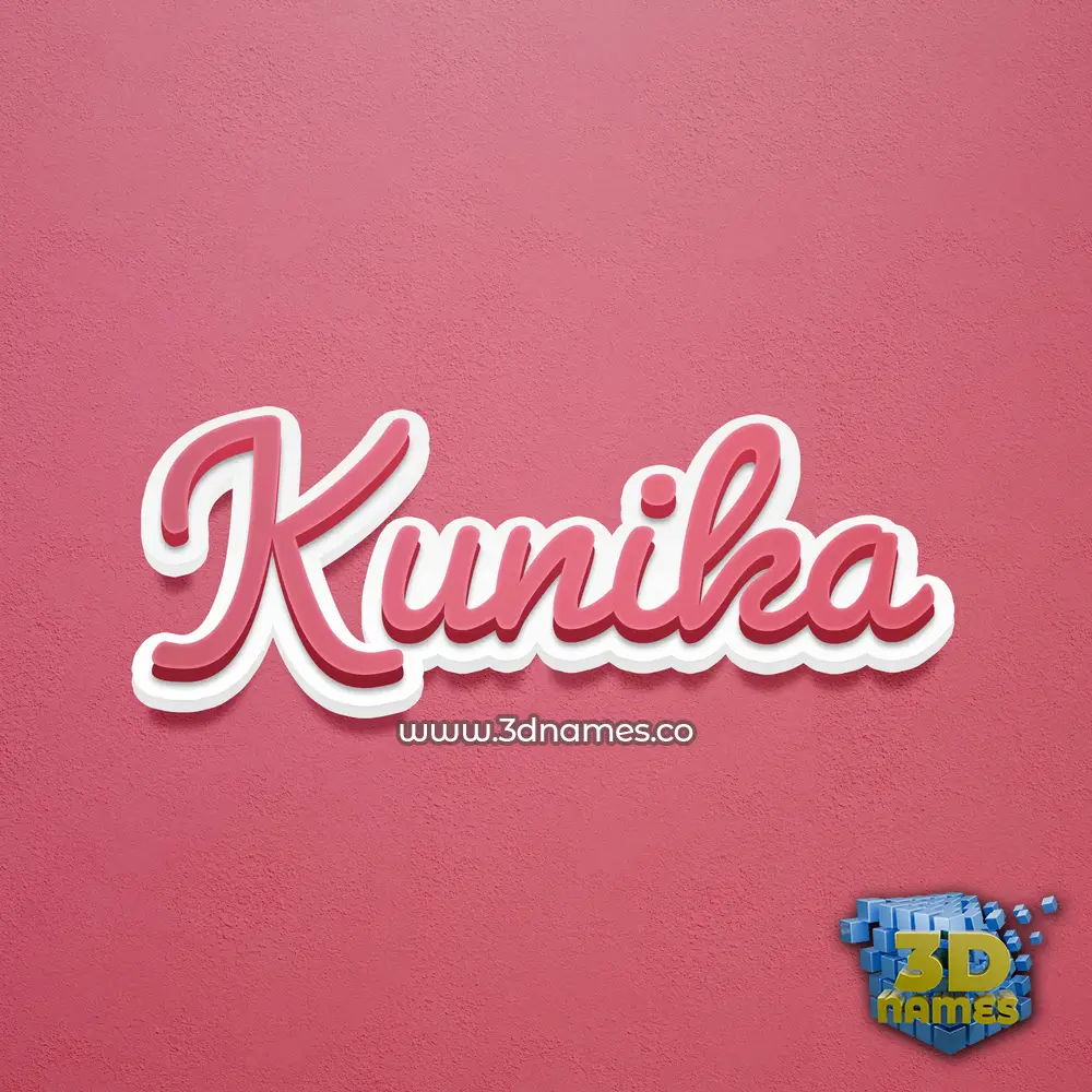 kunika in Red Scribble style - 3D name wallpaper