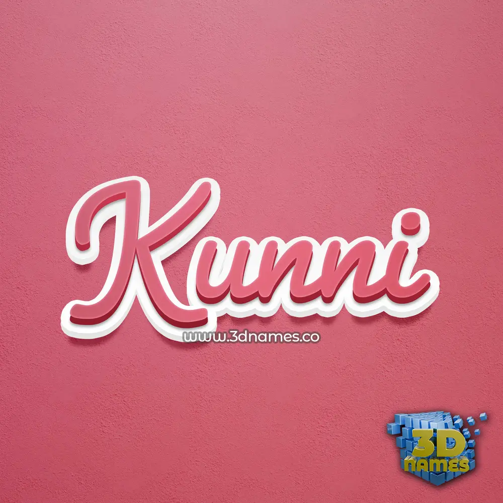 kunni in Red Scribble style - 3D name wallpaper