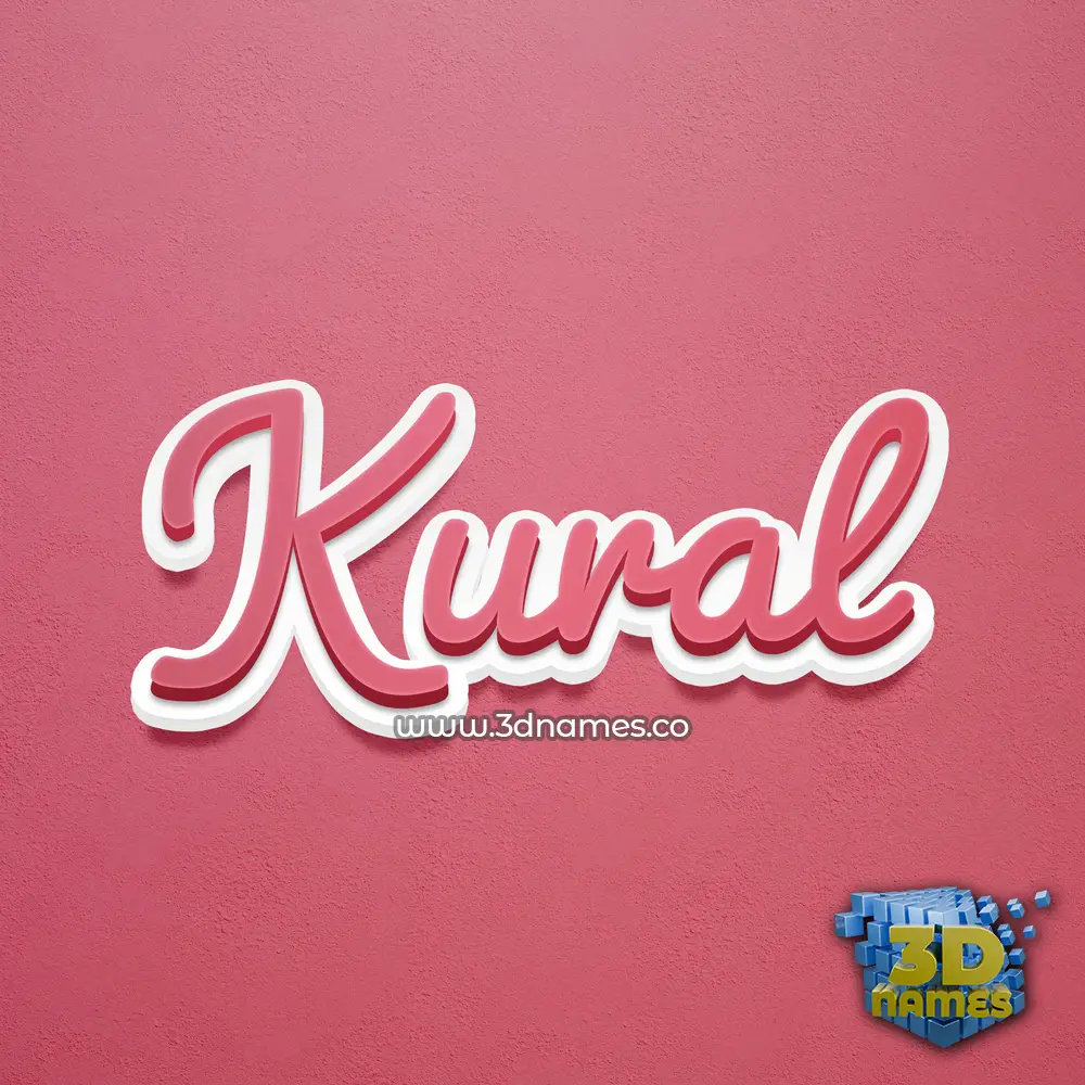 kural in Red Scribble style - 3D name wallpaper