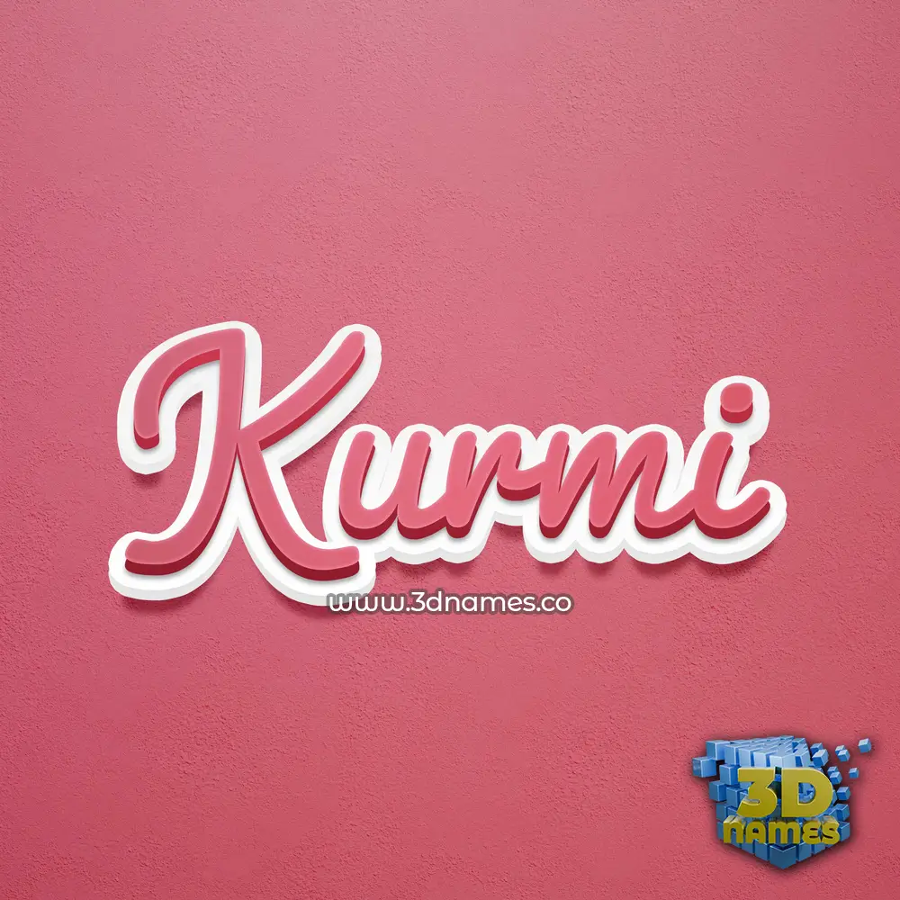 kurmi in Red Scribble style - 3D name wallpaper