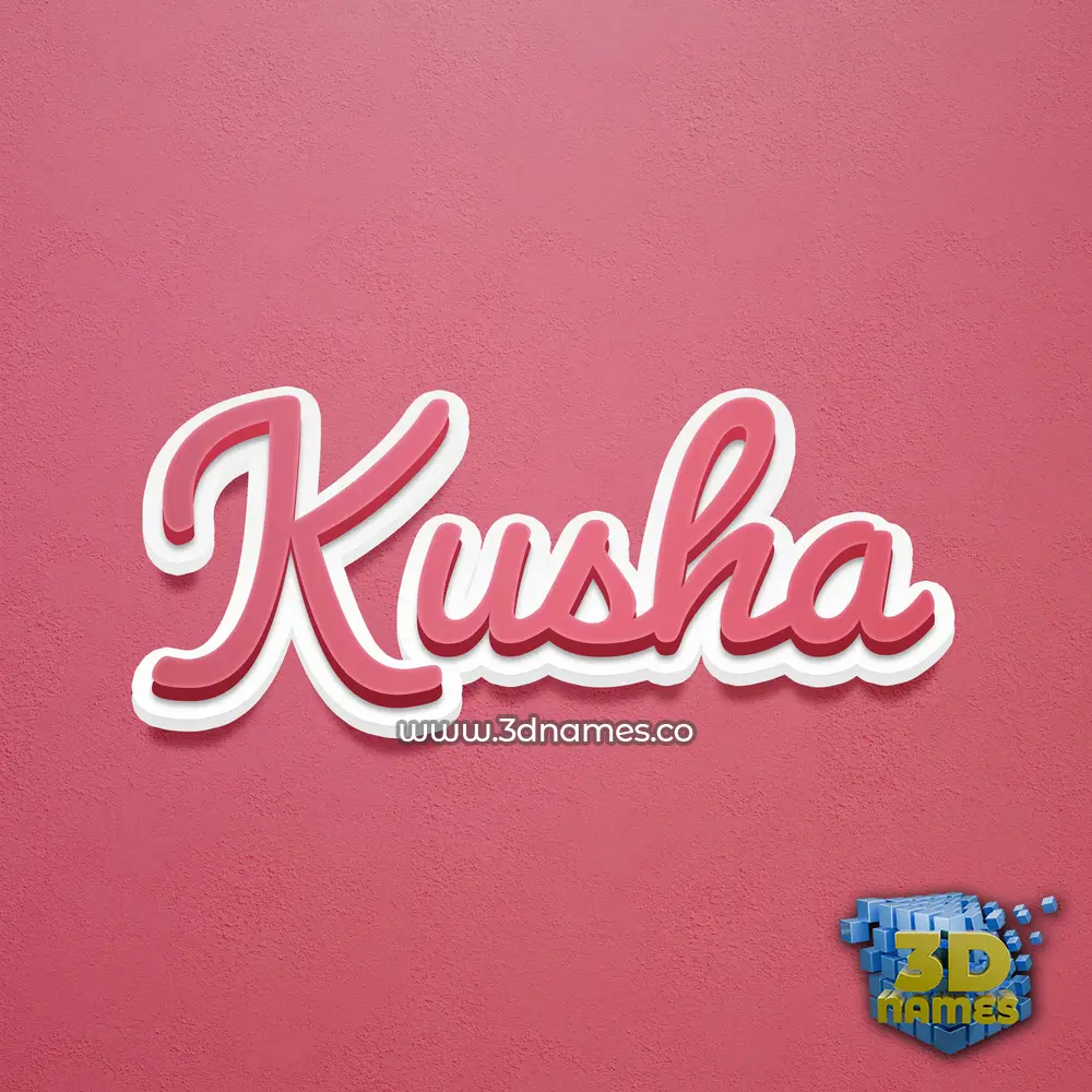 kusha in Red Scribble style - 3D name wallpaper