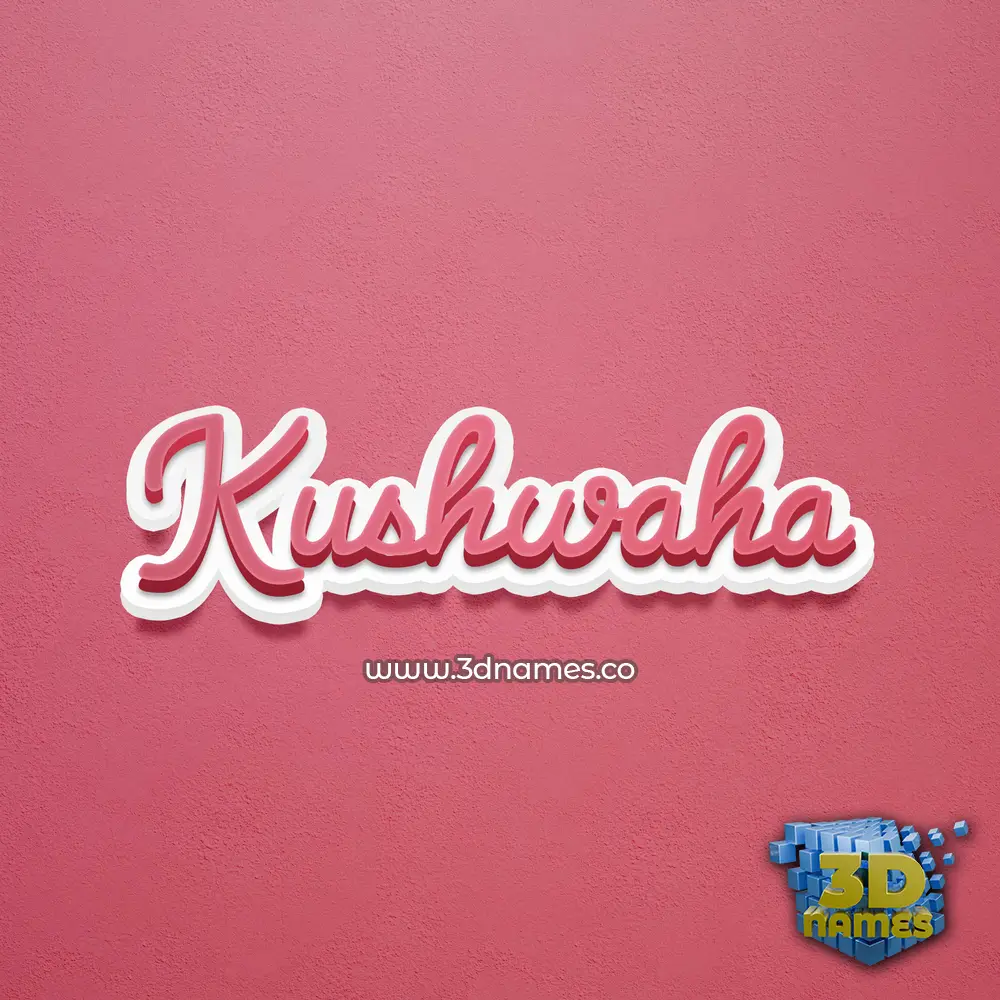 kushwaha in Red Scribble style - 3D name wallpaper