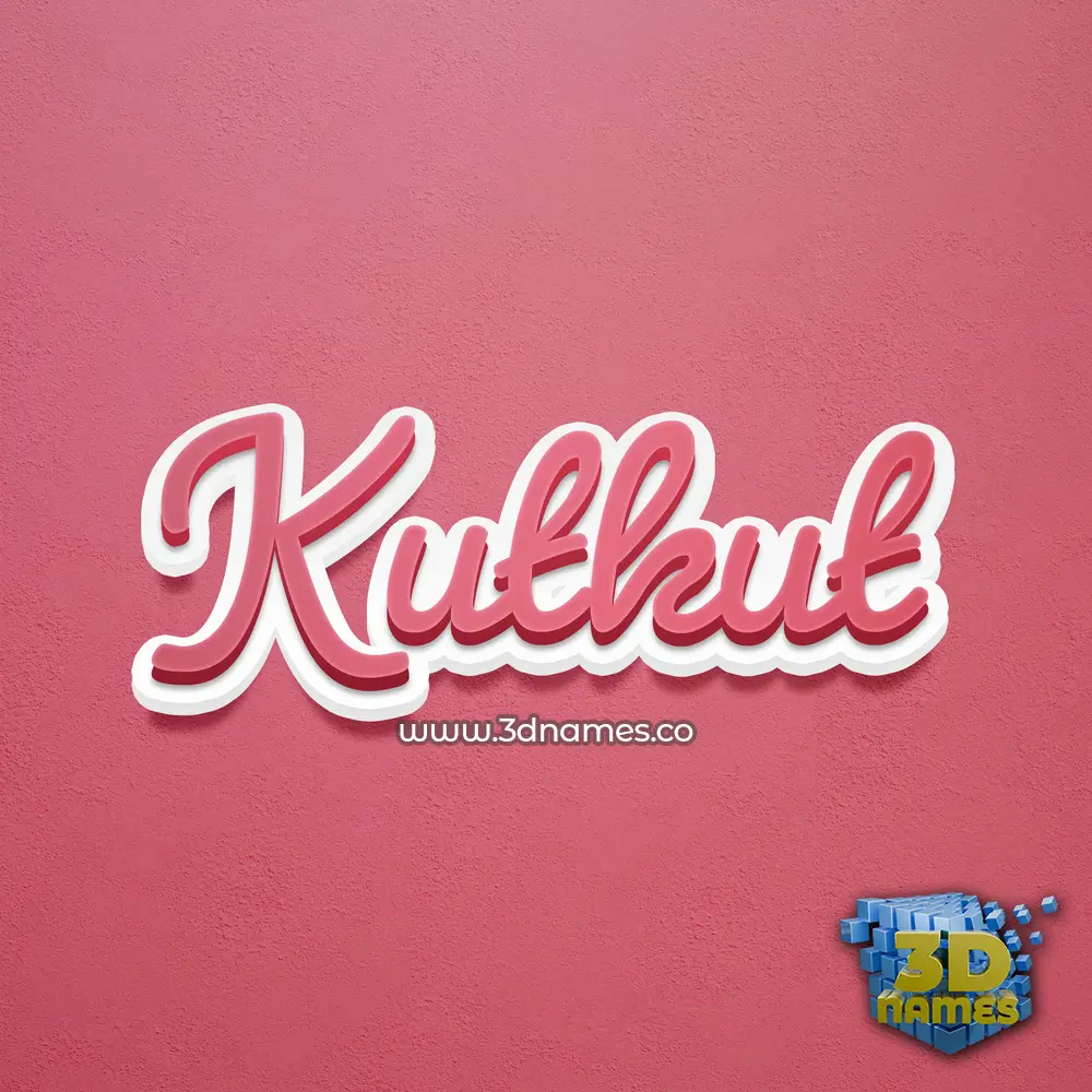 kutkut in Red Scribble style - 3D name wallpaper