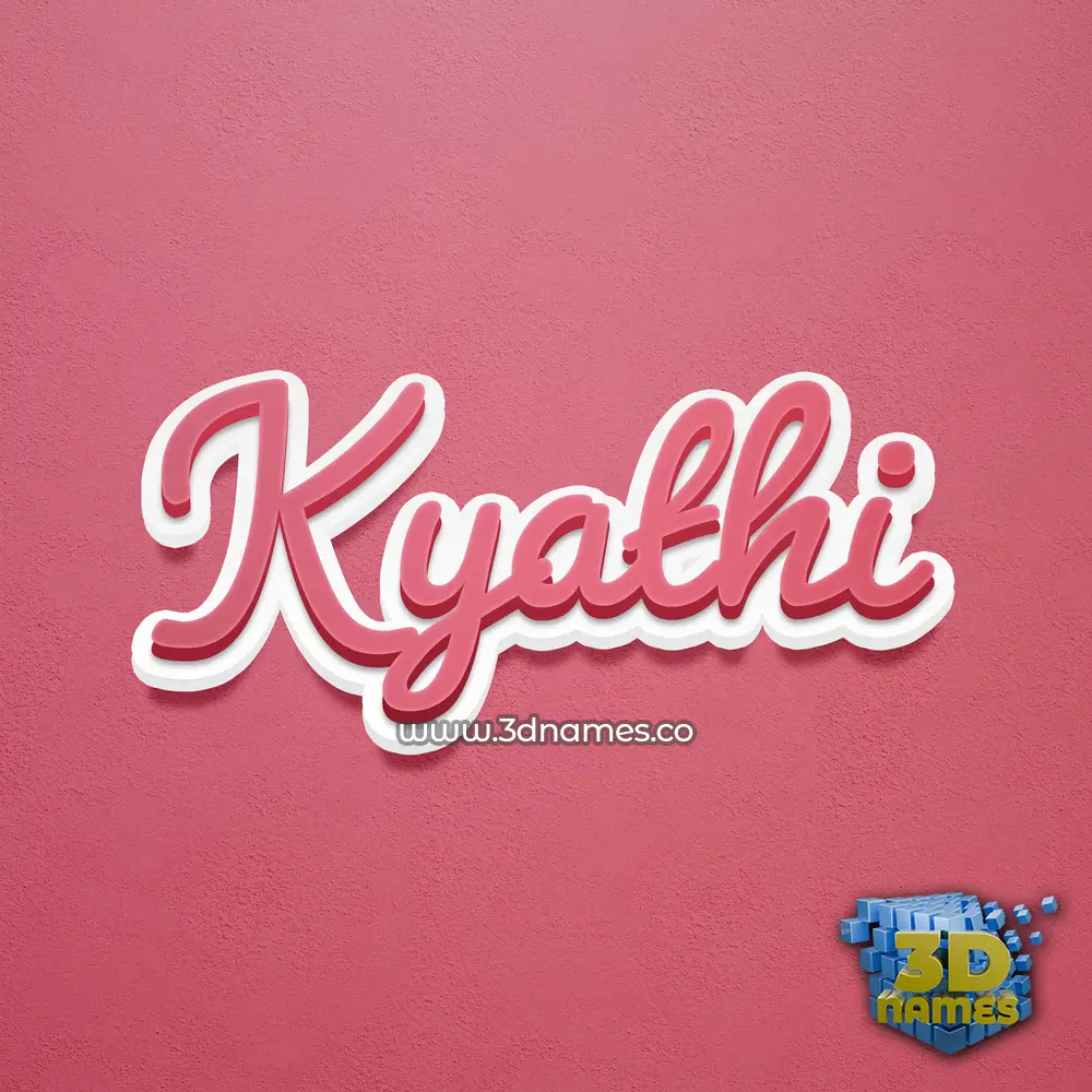 kyathi in Red Scribble style - 3D name wallpaper