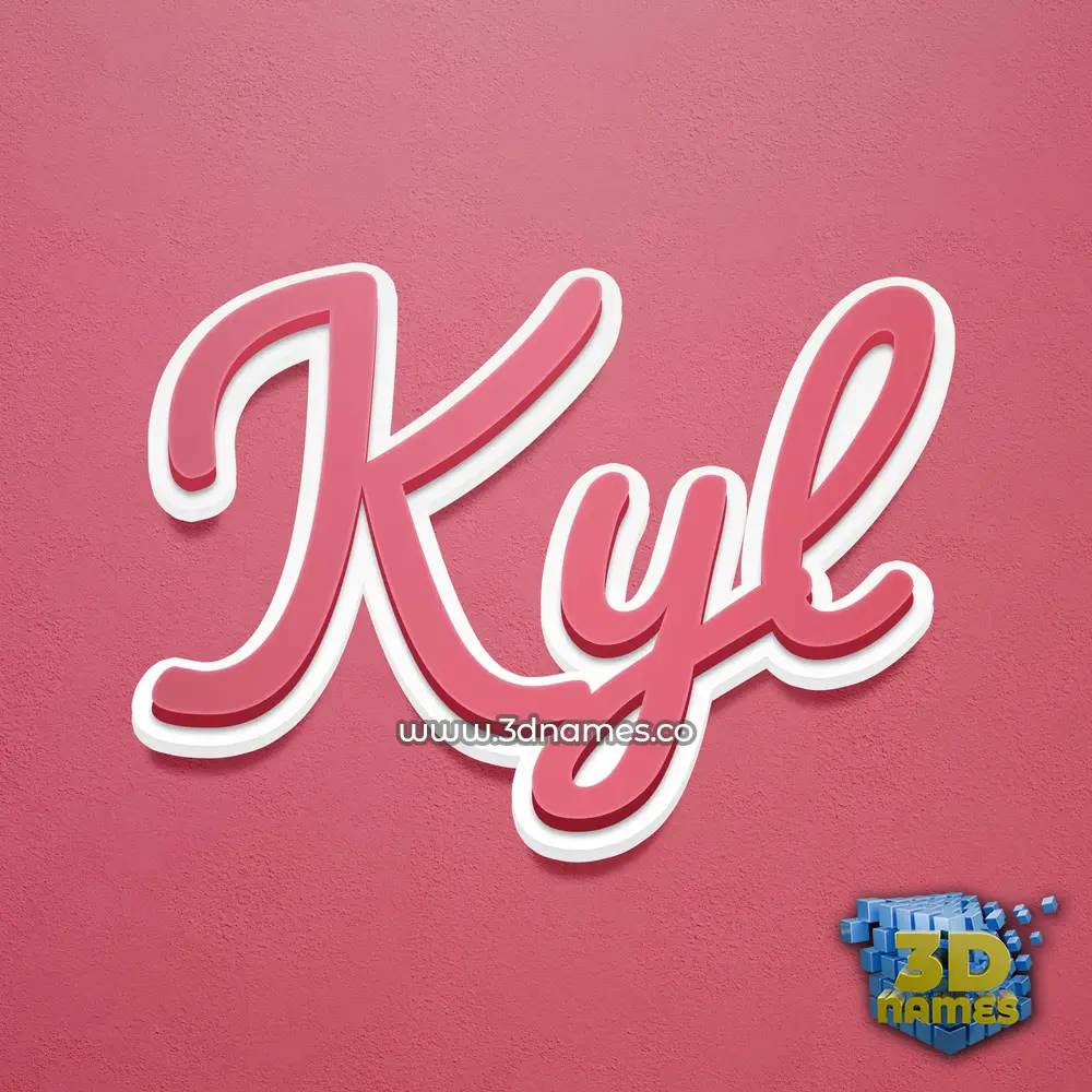 kyl in Red Scribble style - 3D name wallpaper