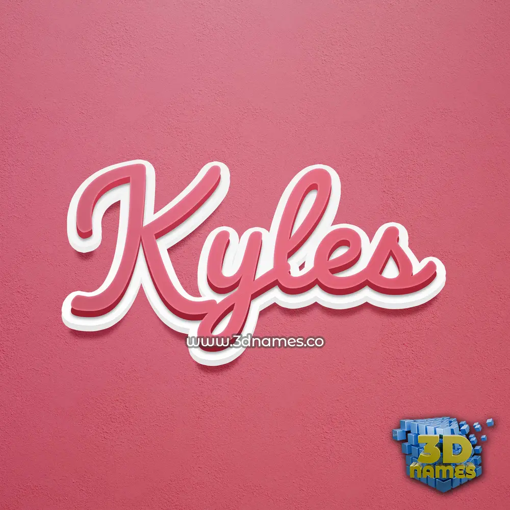 kyles in Red Scribble style - 3D name wallpaper