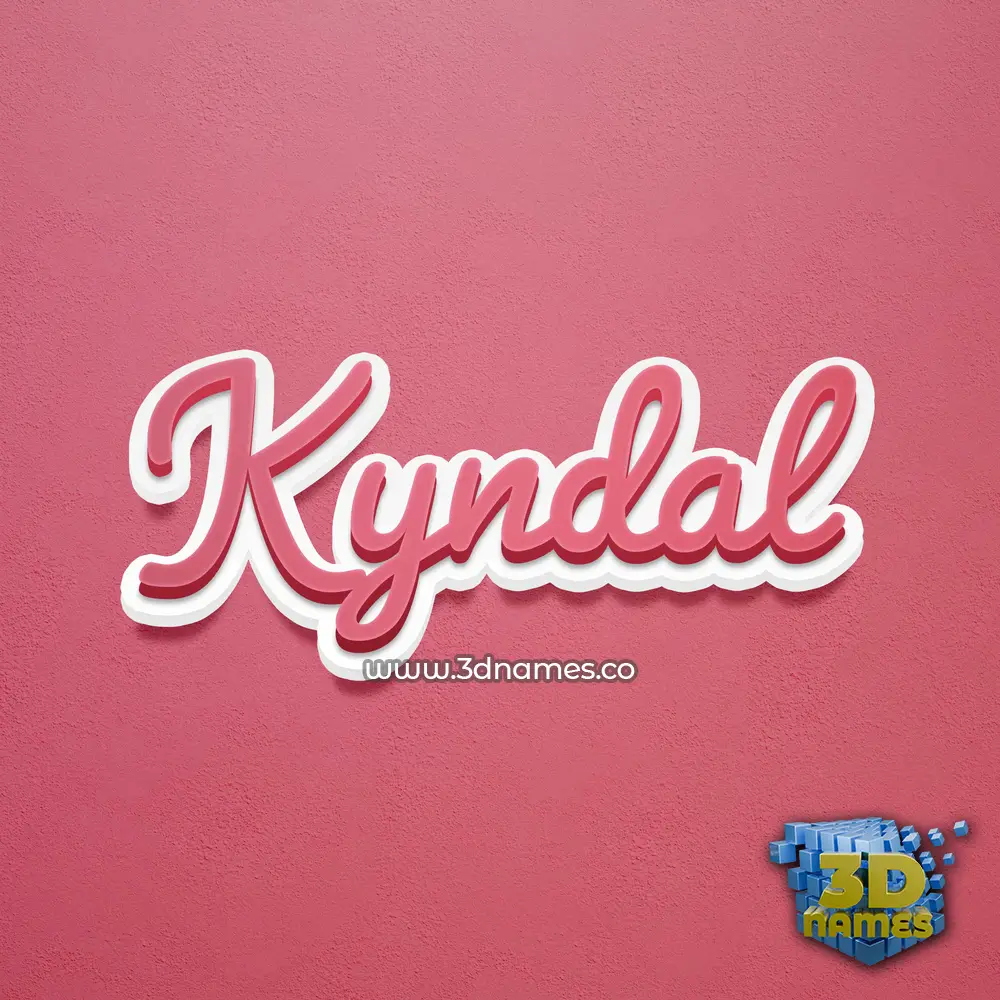 kyndal in Red Scribble style - 3D name wallpaper