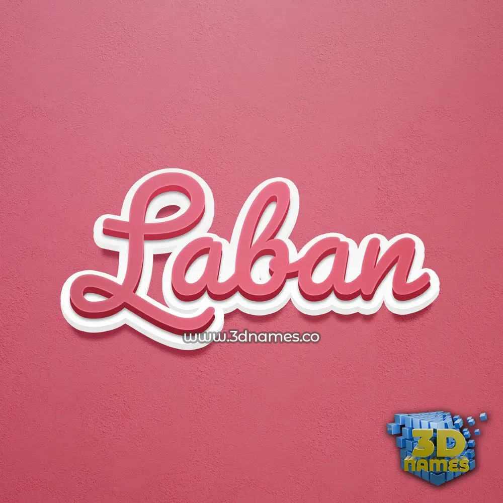 laban in Red Scribble style - 3D name wallpaper