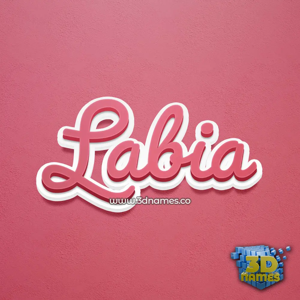 labia in Red Scribble style - 3D name wallpaper