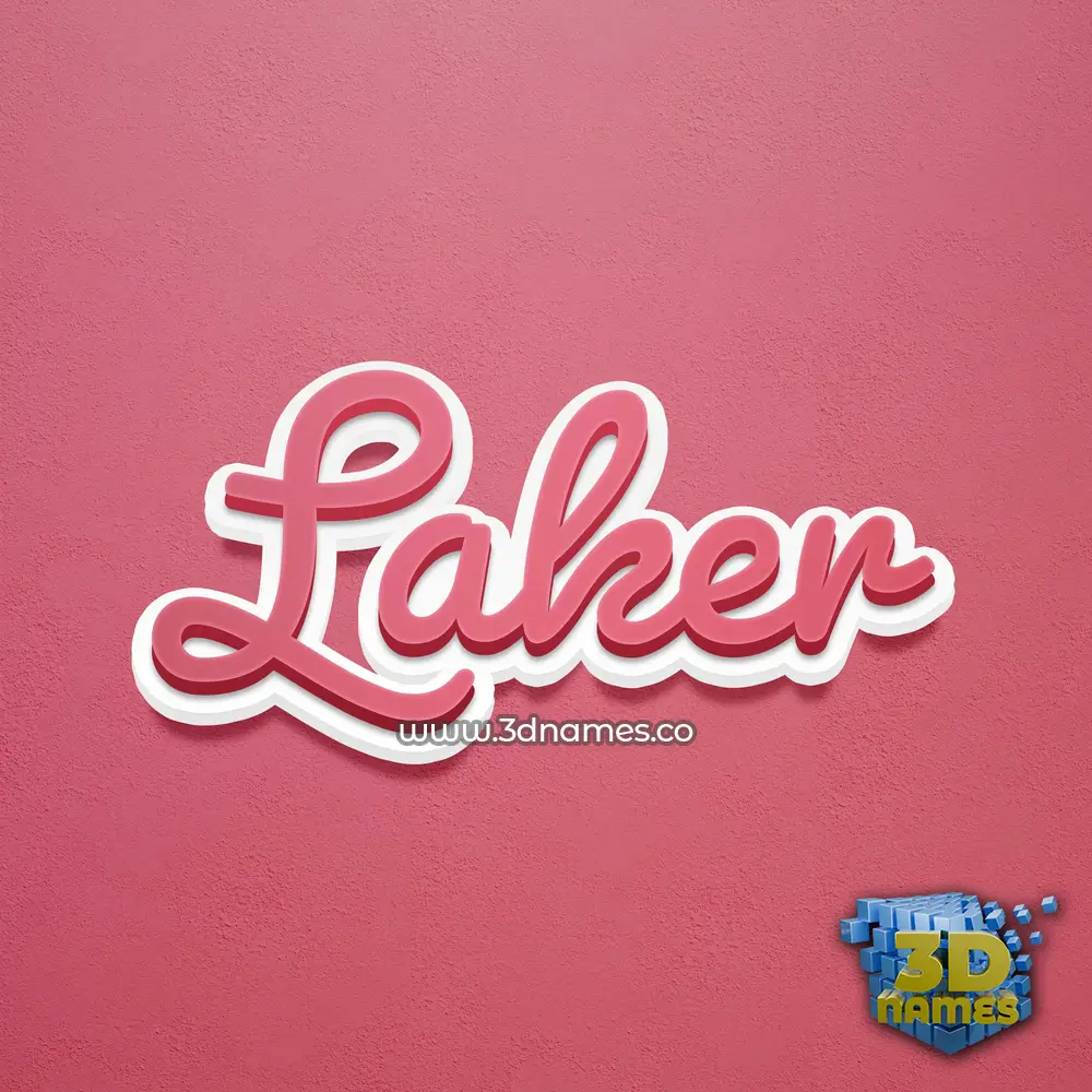 laker in Red Scribble style - 3D name wallpaper