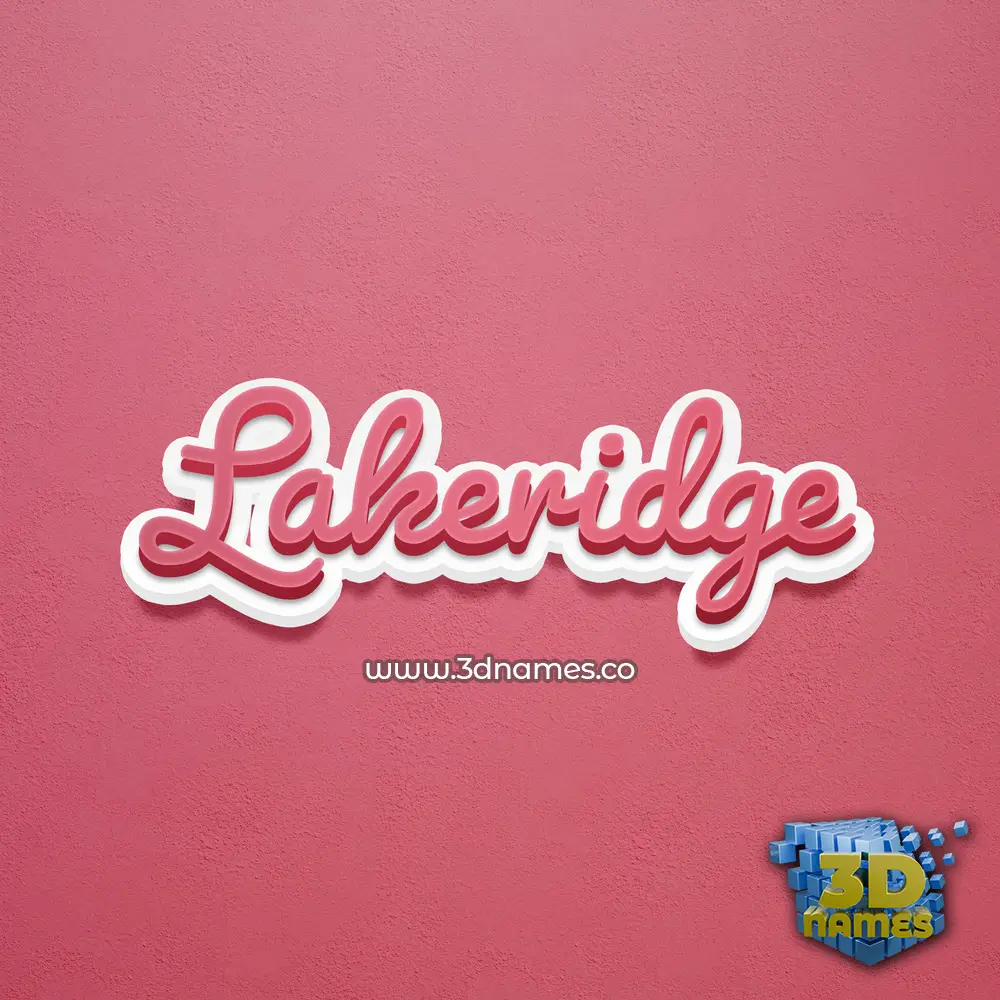 lakeridge in Red Scribble style - 3D name wallpaper