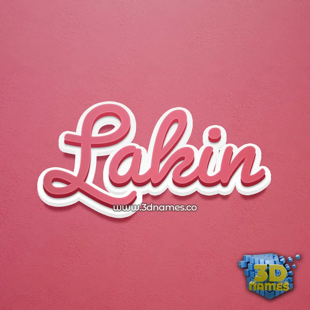 lakin in Red Scribble style - 3D name wallpaper