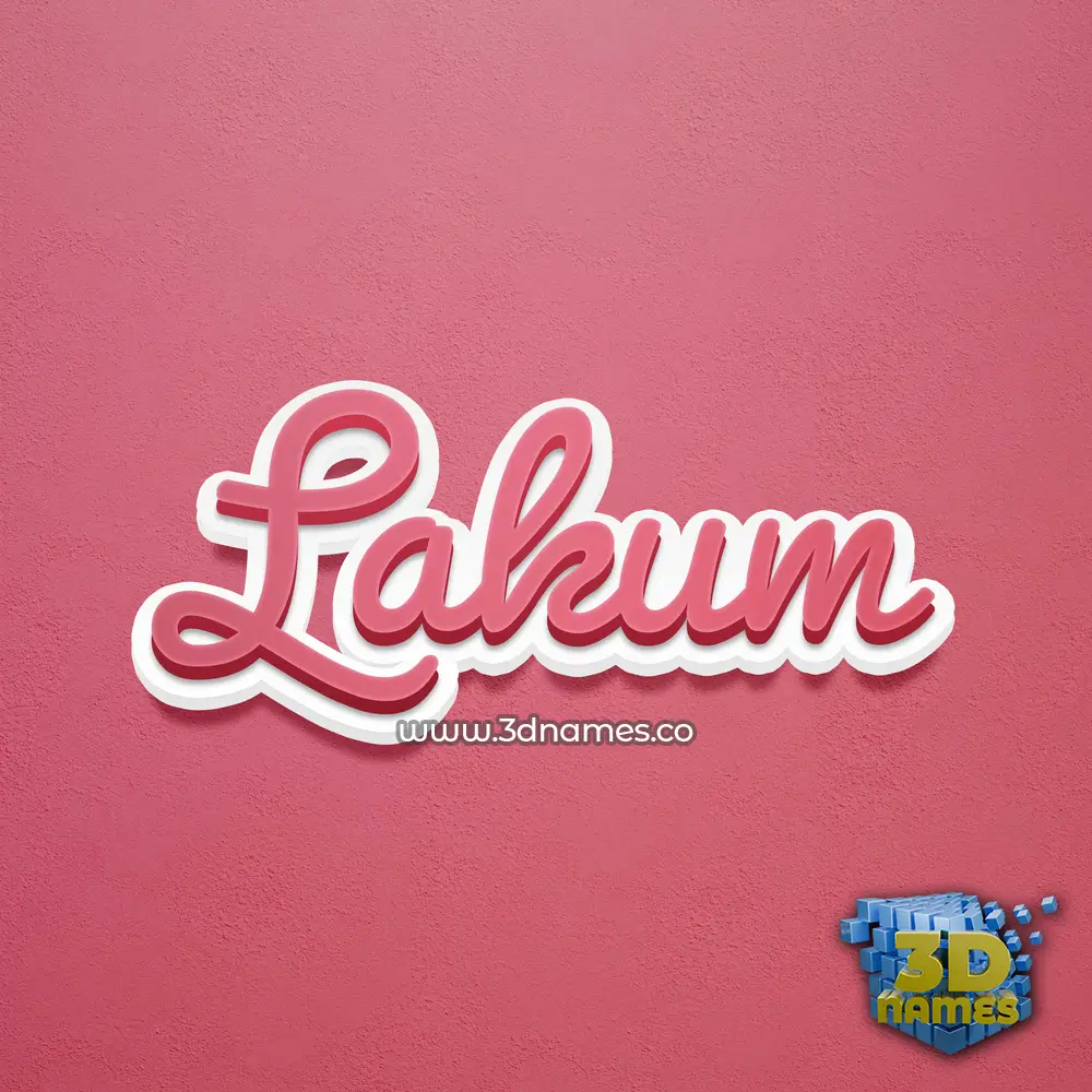 lakum in Red Scribble style - 3D name wallpaper