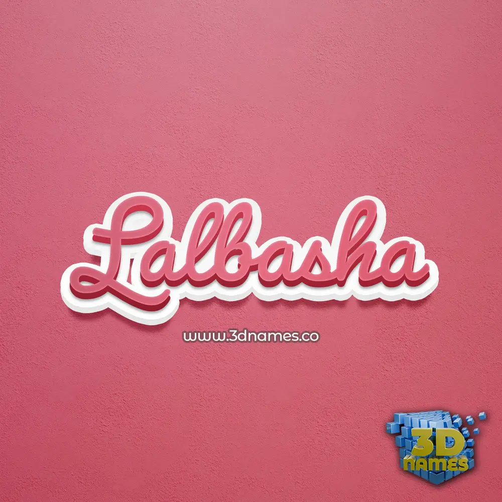 lalbasha in Red Scribble style - 3D name wallpaper
