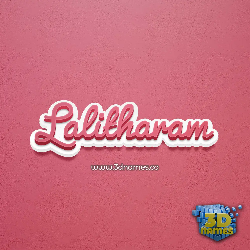 lalitharam in Red Scribble style - 3D name wallpaper