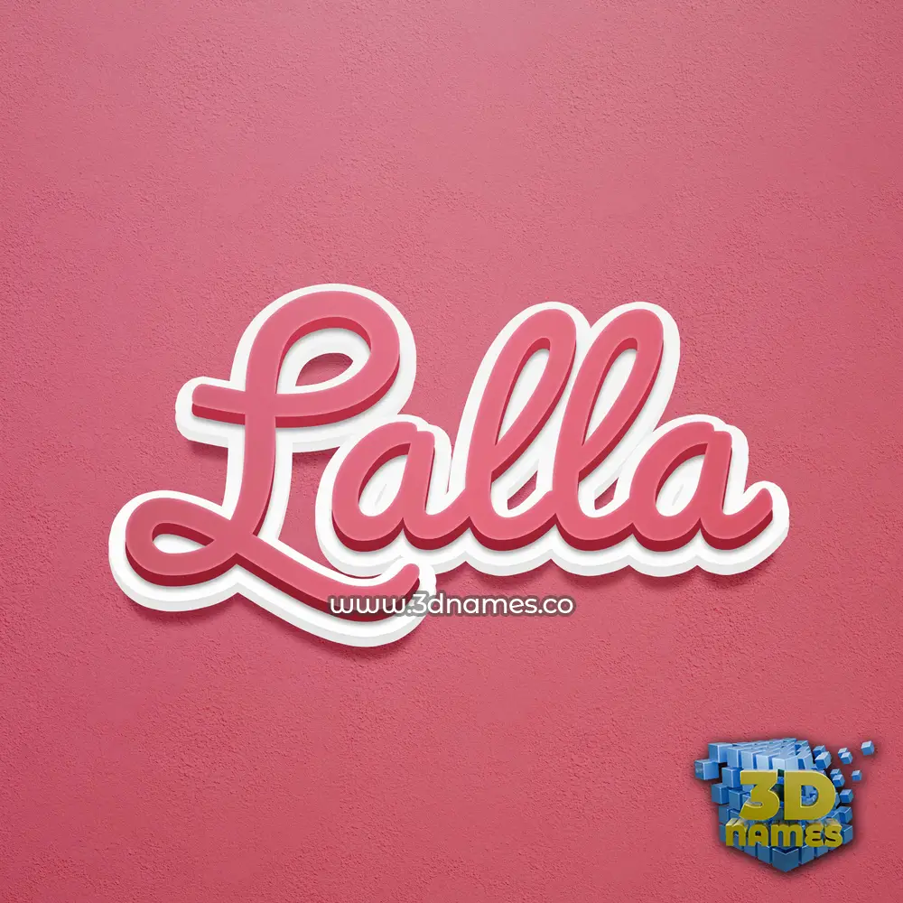 lalla in Red Scribble style - 3D name wallpaper