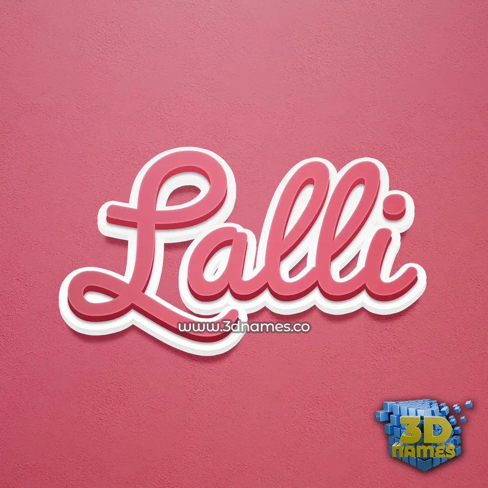 lalli in Red Scribble style - 3D name wallpaper