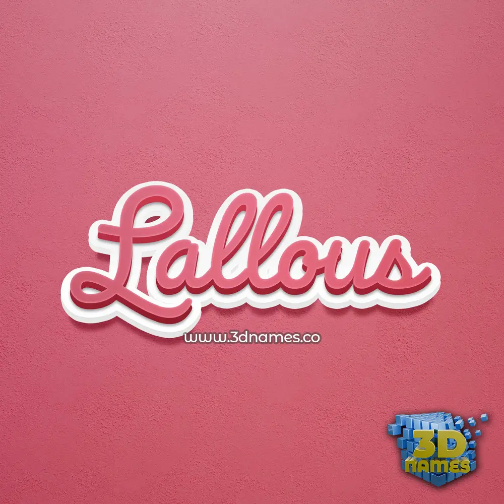 lallous in Red Scribble style - 3D name wallpaper