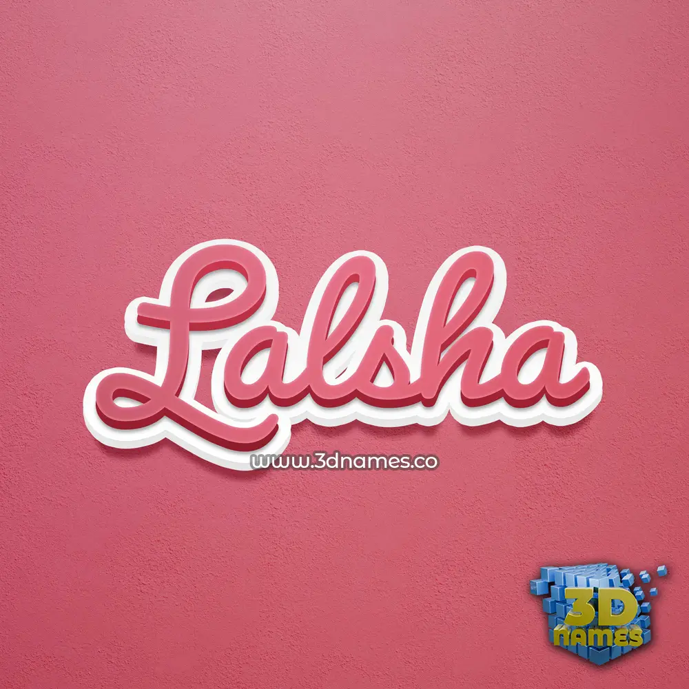 lalsha in Red Scribble style - 3D name wallpaper
