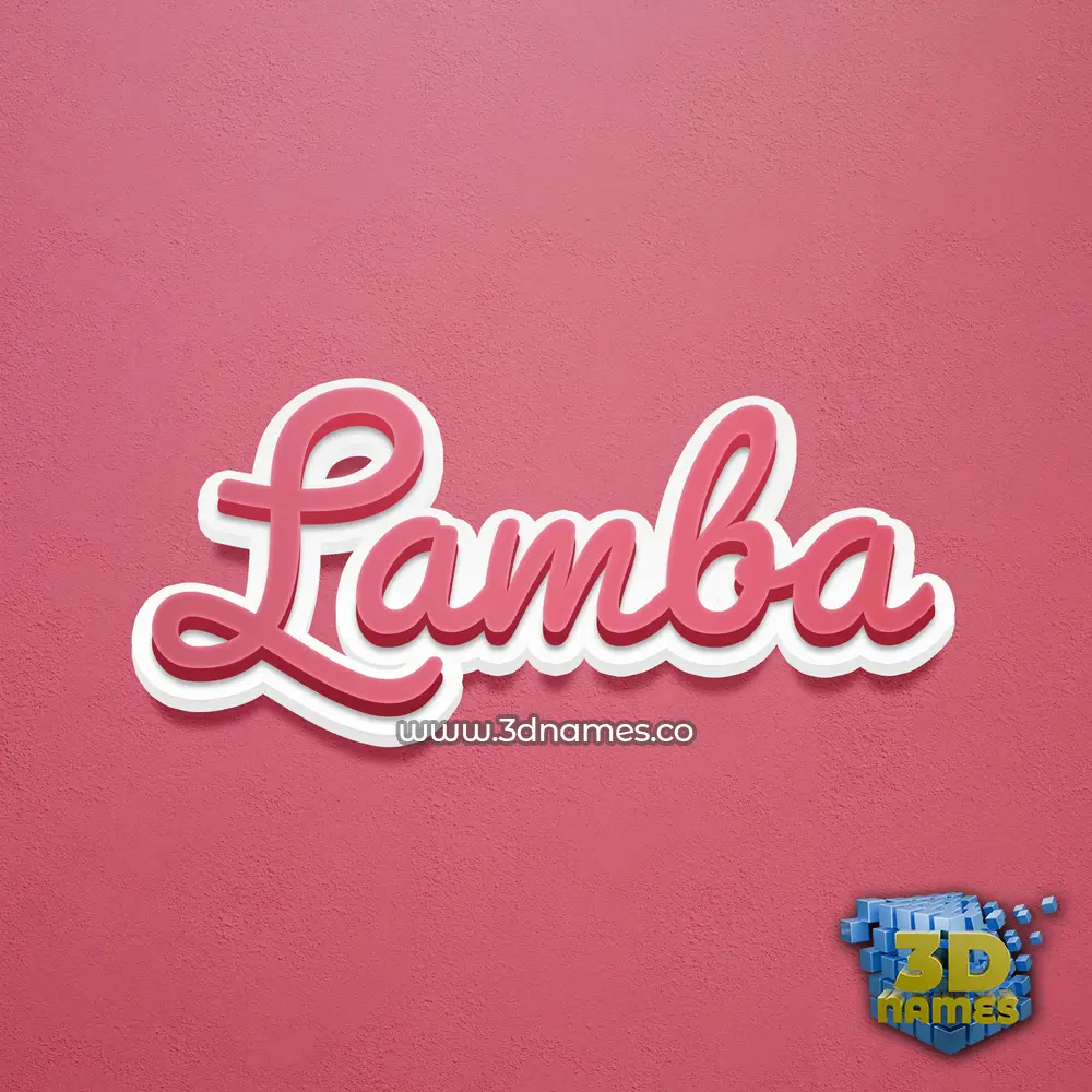 lamba in Red Scribble style - 3D name wallpaper