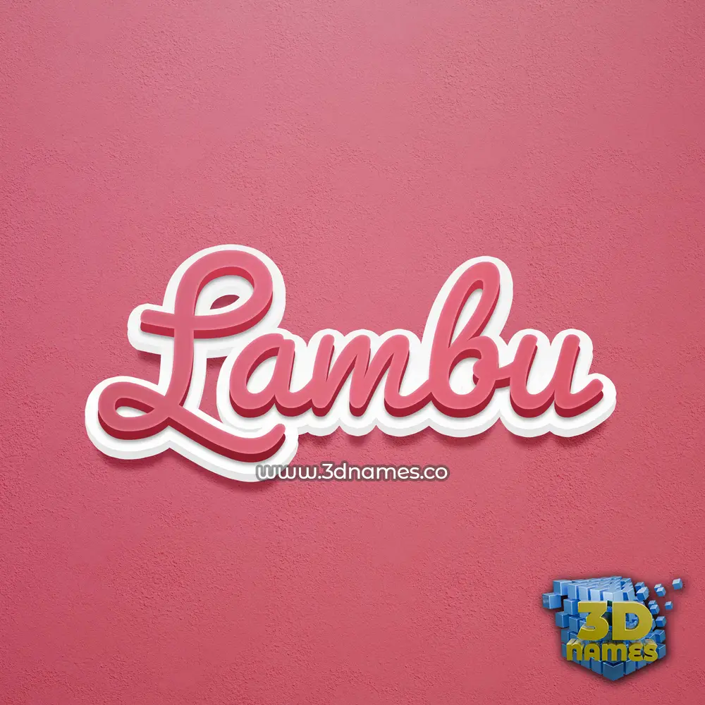 lambu in Red Scribble style - 3D name wallpaper
