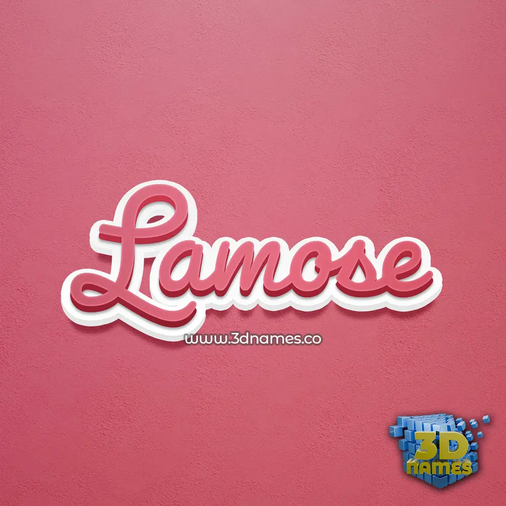 lamose in Red Scribble style - 3D name wallpaper