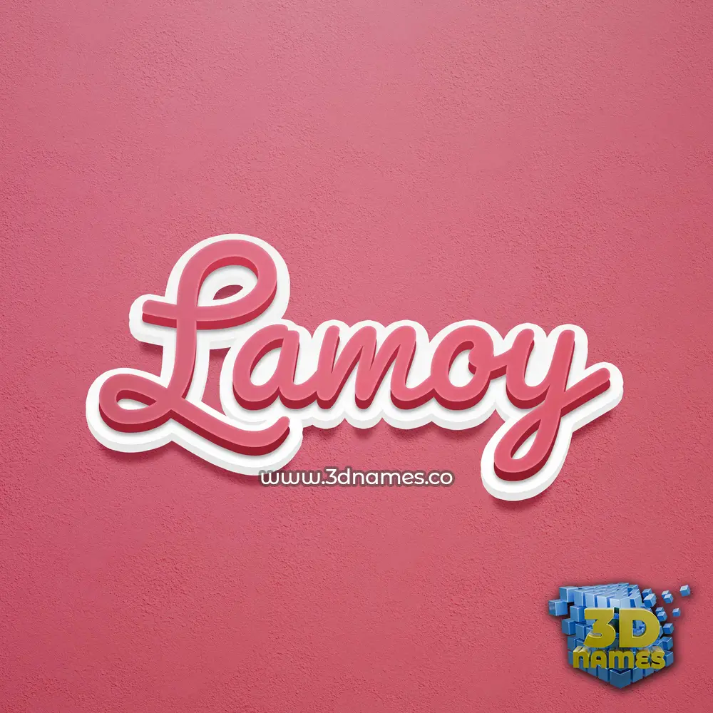 lamoy in Red Scribble style - 3D name wallpaper