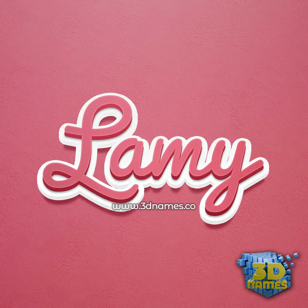 lamy in Red Scribble style - 3D name wallpaper