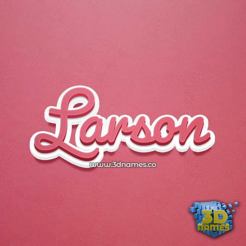 larson in Red Scribble style - 3D name wallpaper