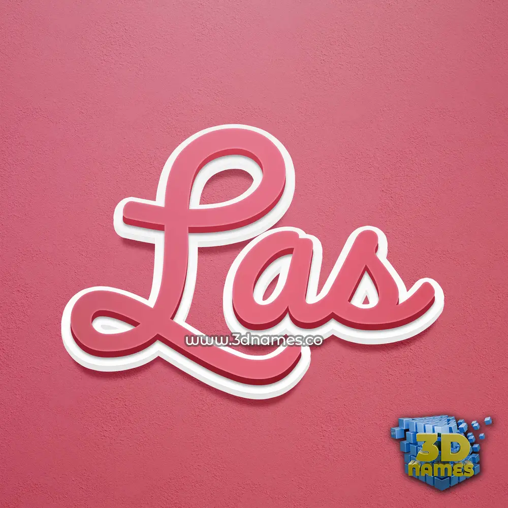 las in Red Scribble style - 3D name wallpaper