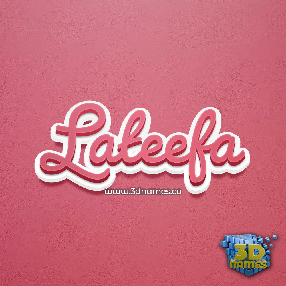lateefa in Red Scribble style - 3D name wallpaper