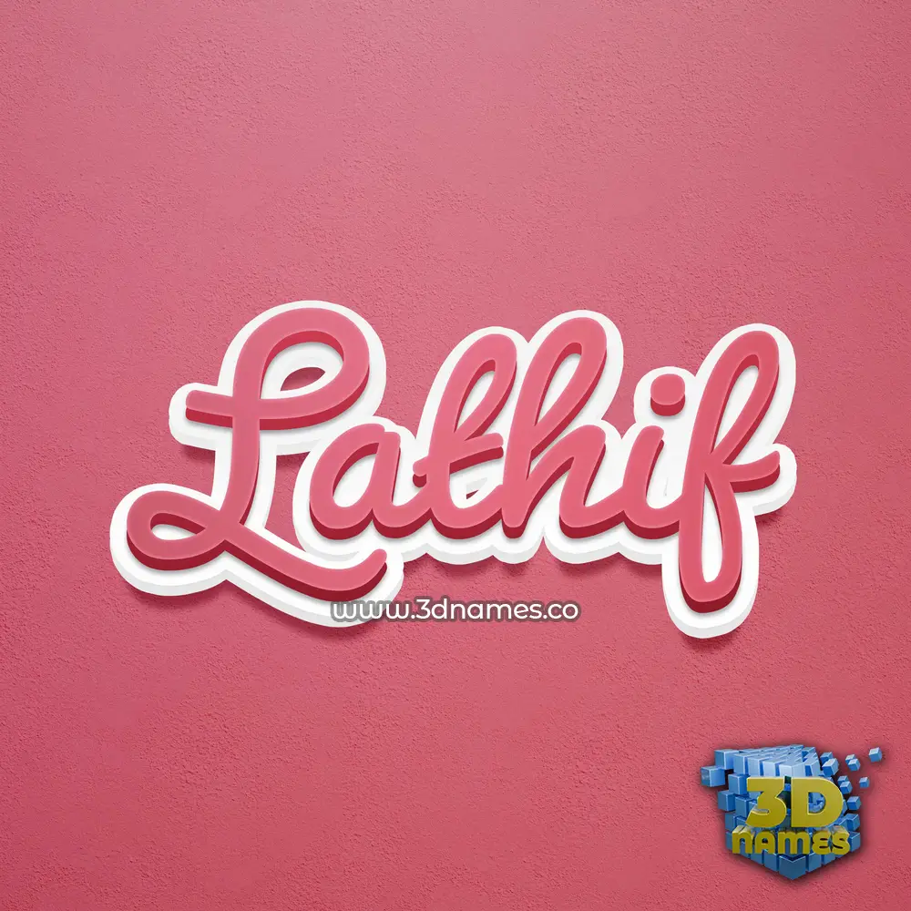lathif in Red Scribble style - 3D name wallpaper