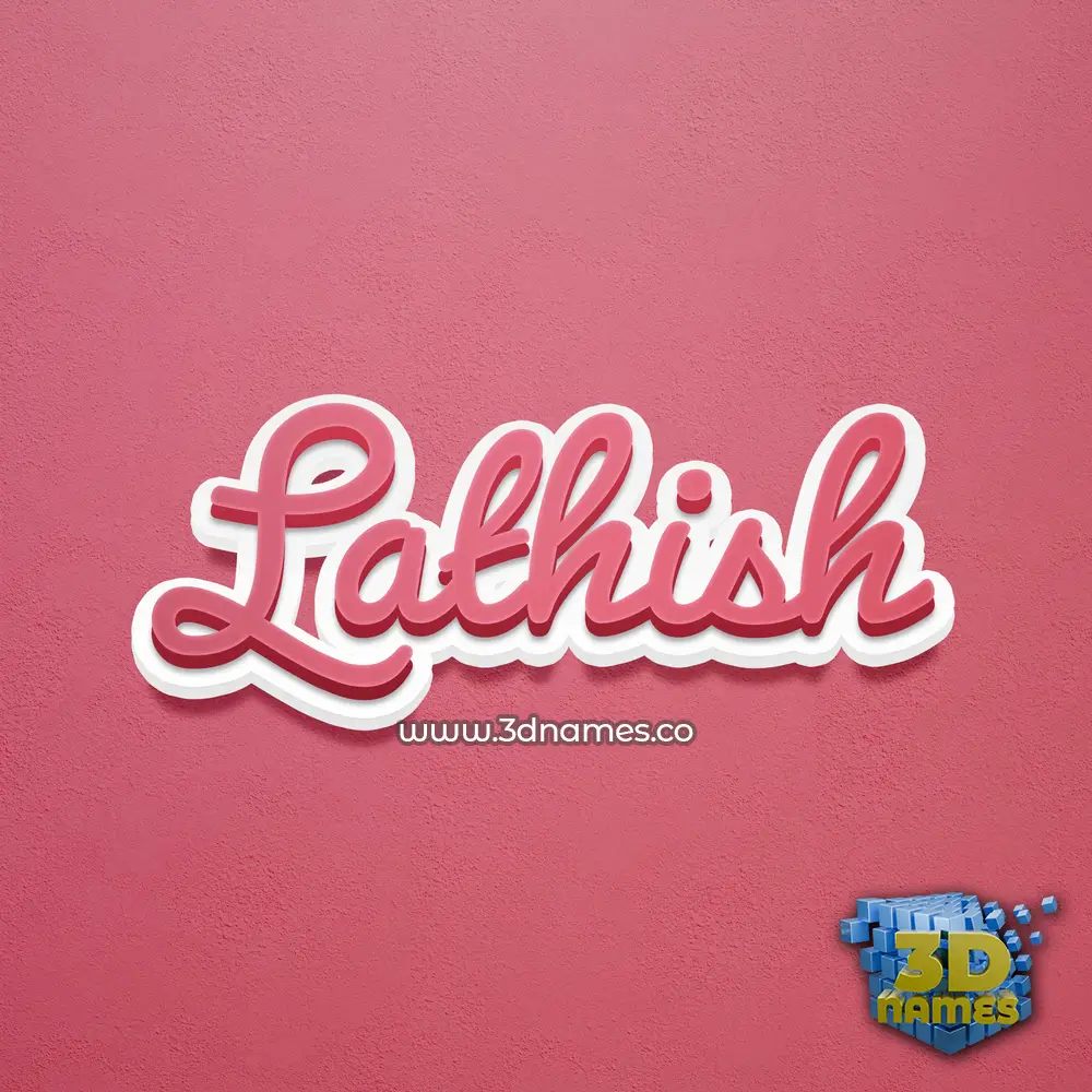 lathish in Red Scribble style - 3D name wallpaper