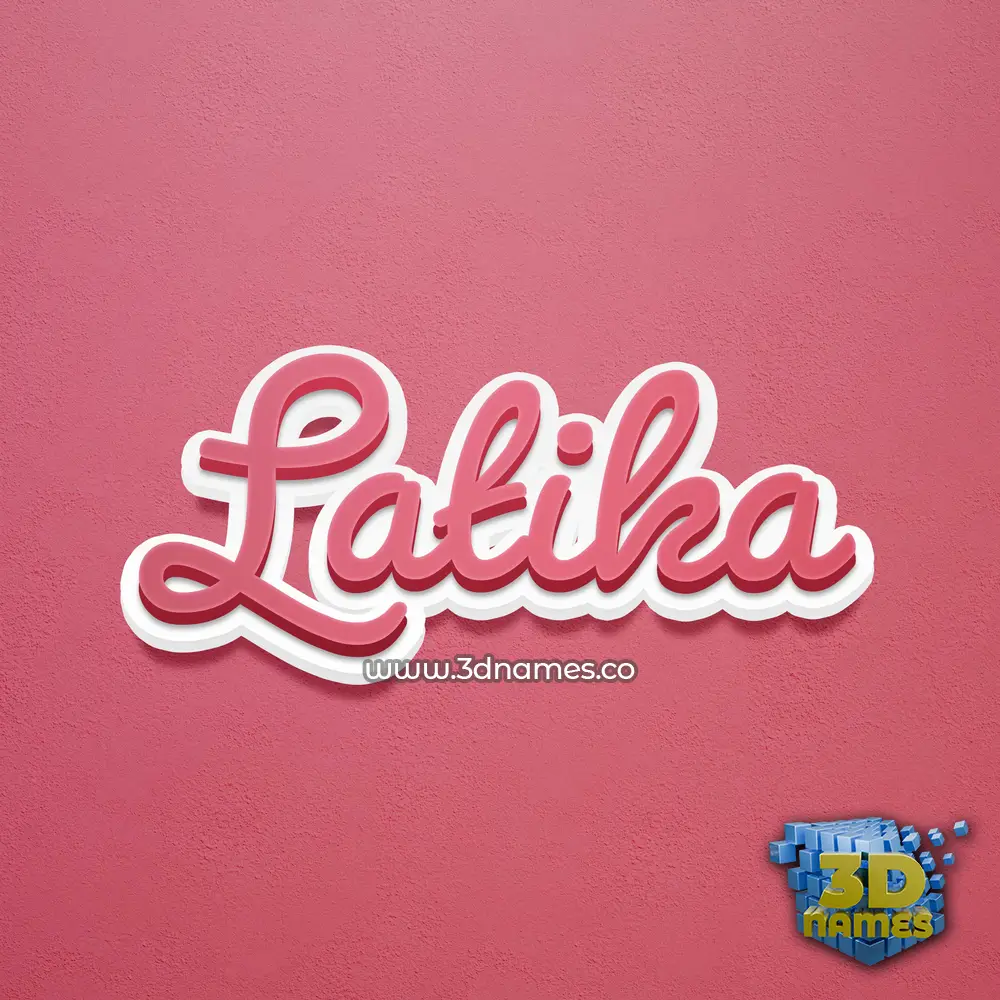 latika in Red Scribble style - 3D name wallpaper