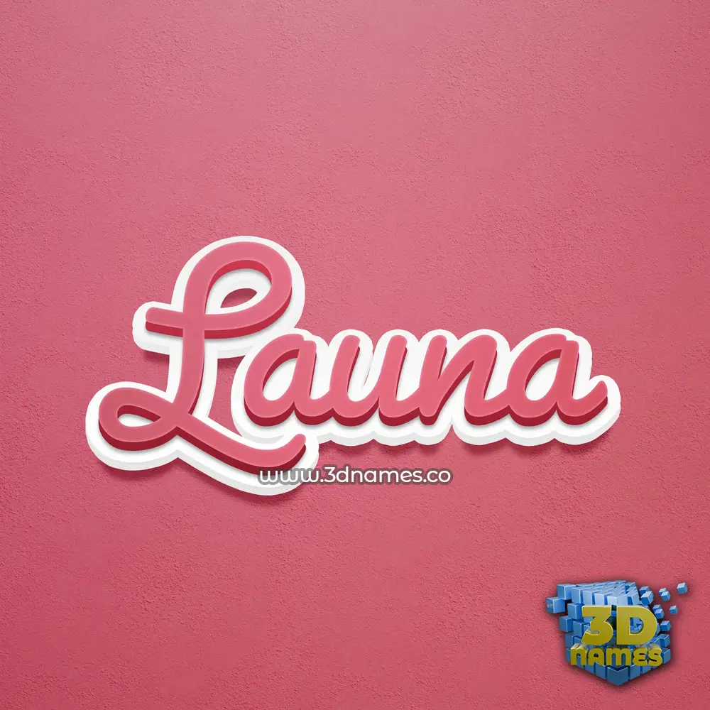 launa in Red Scribble style - 3D name wallpaper