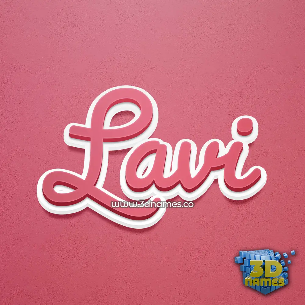 lavi in Red Scribble style - 3D name wallpaper