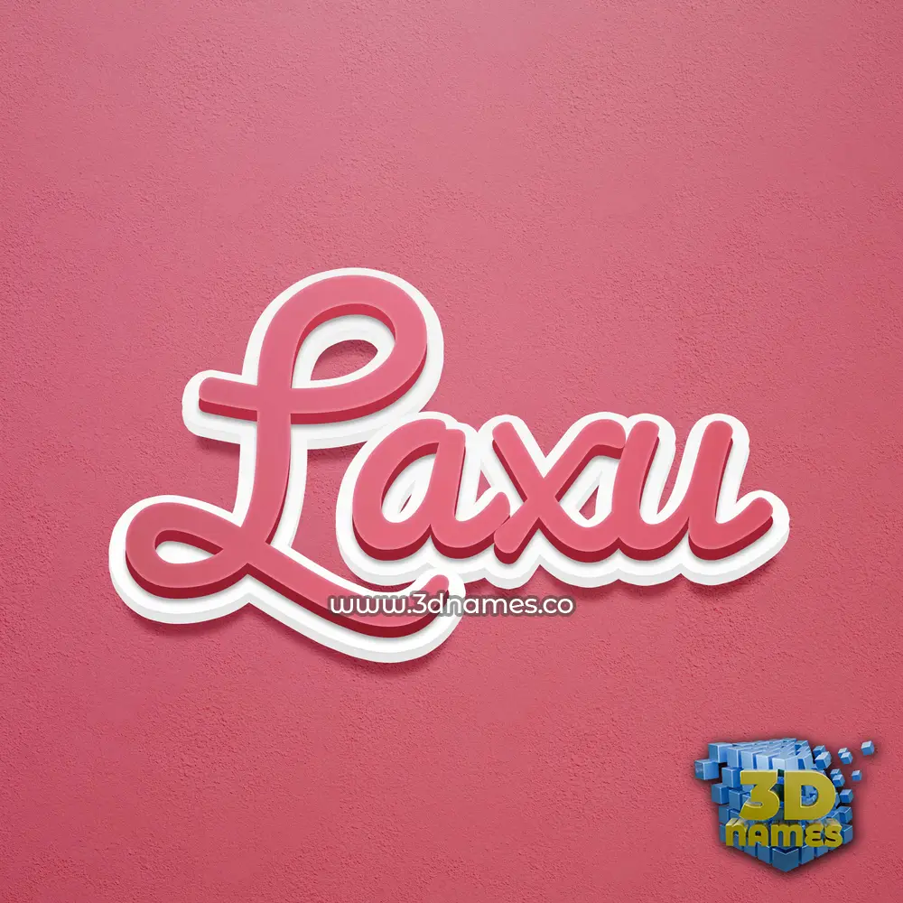 laxu in Red Scribble style - 3D name wallpaper
