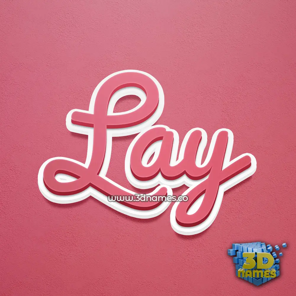 lay in Red Scribble style - 3D name wallpaper