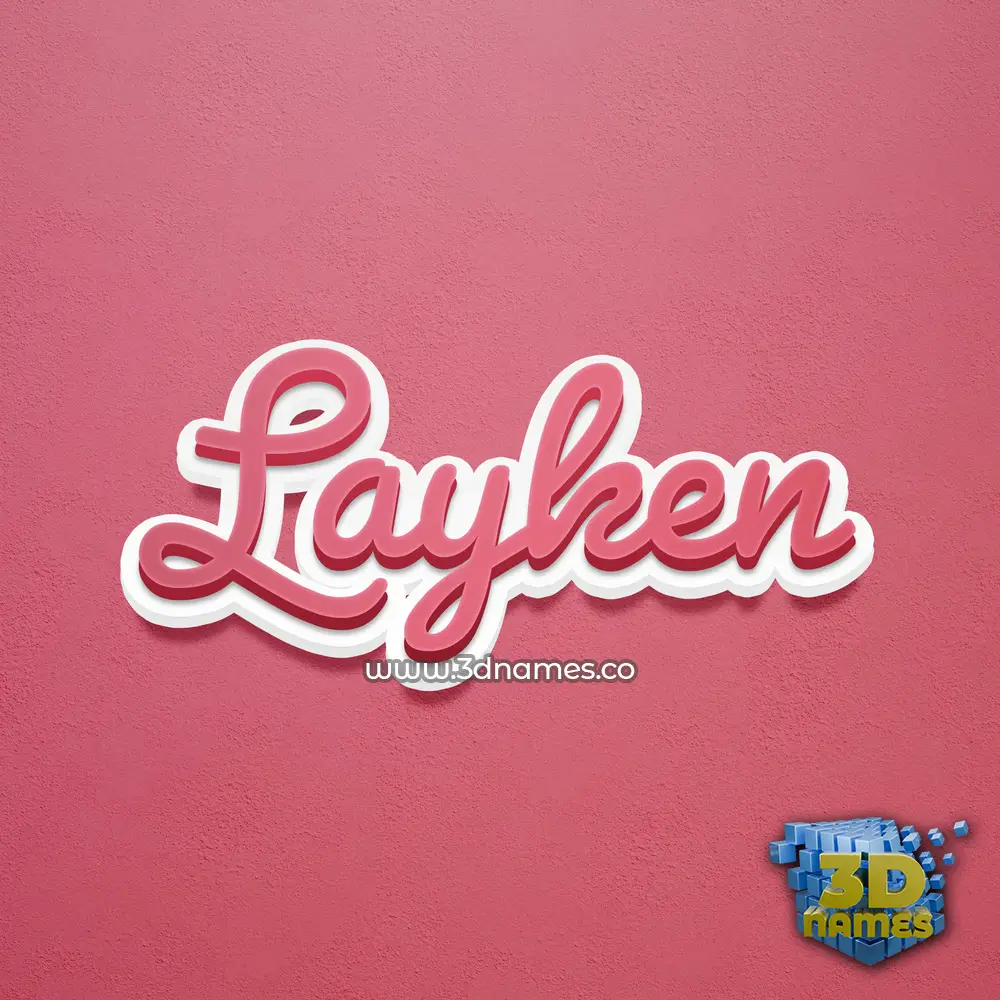 layken in Red Scribble style - 3D name wallpaper
