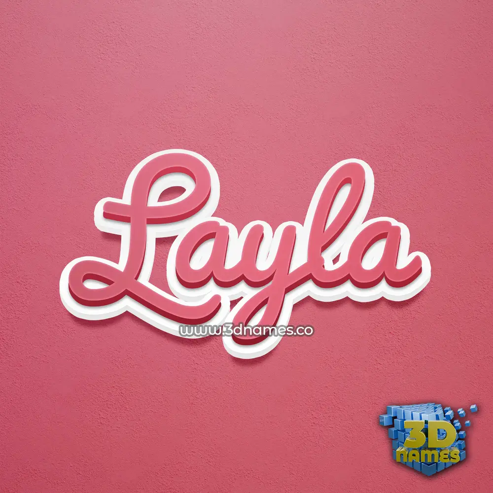 layla in Red Scribble style - 3D name wallpaper