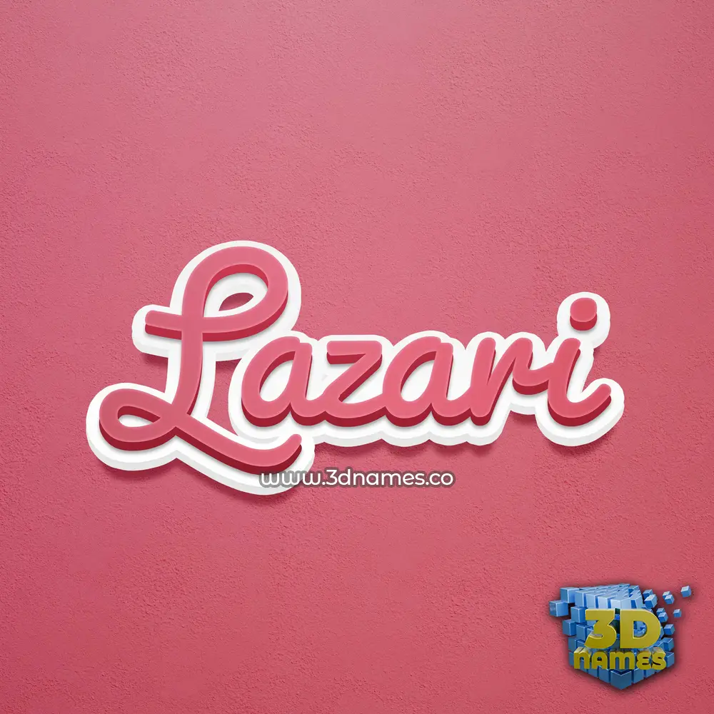 lazari in Red Scribble style - 3D name wallpaper
