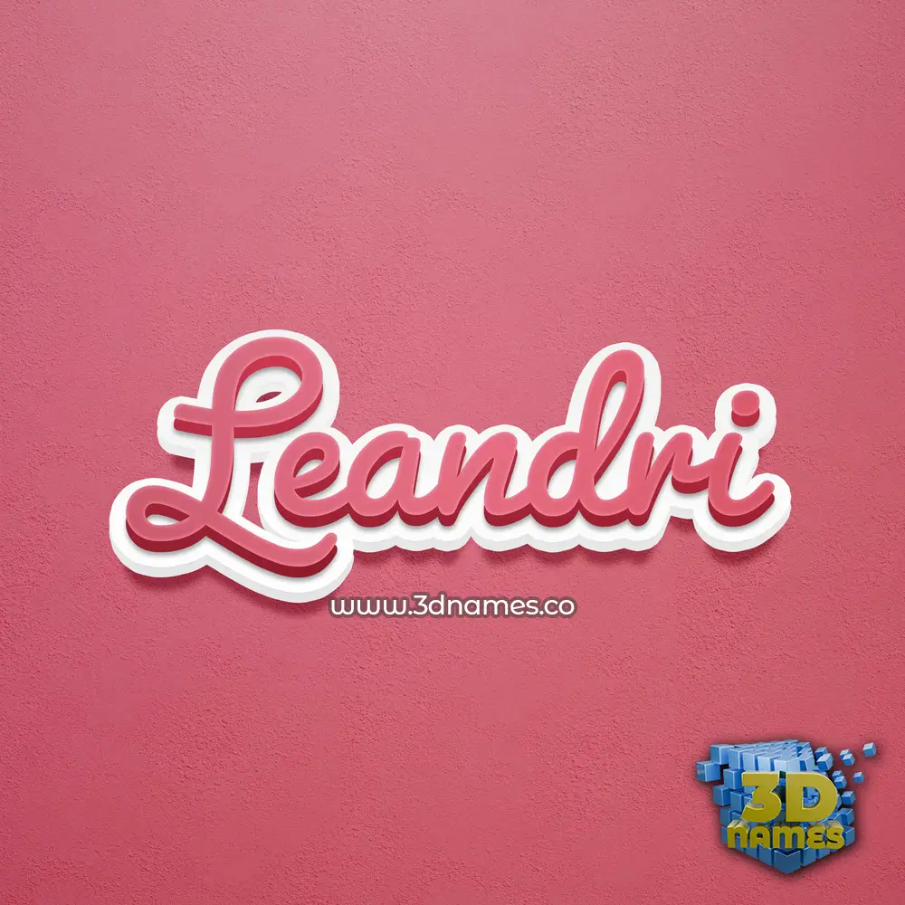 leandri in Red Scribble style - 3D name wallpaper
