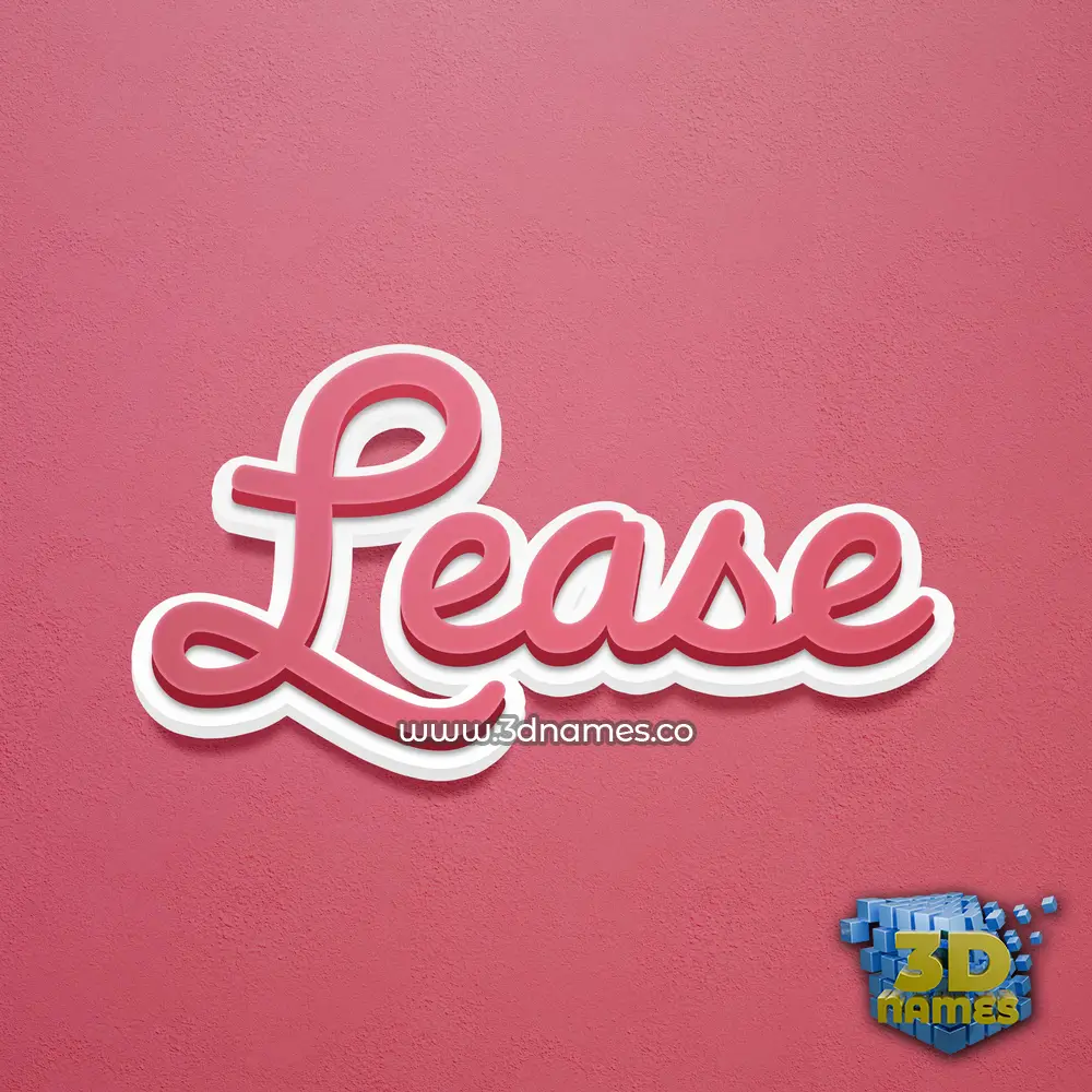 lease in Red Scribble style - 3D name wallpaper