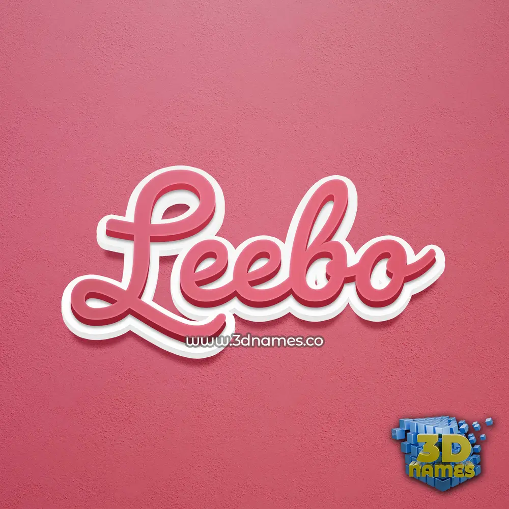 leebo in Red Scribble style - 3D name wallpaper