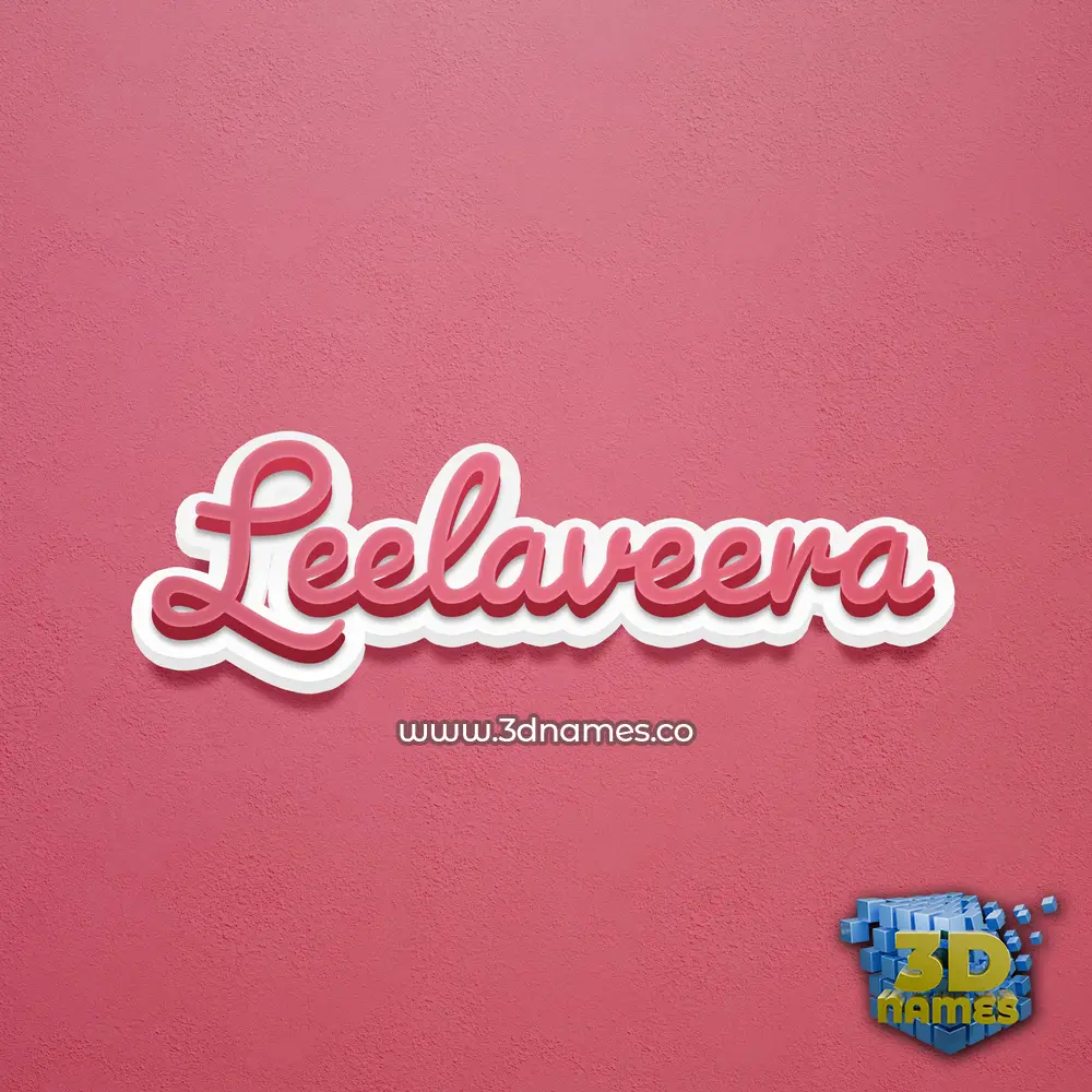 leelaveera in Red Scribble style - 3D name wallpaper