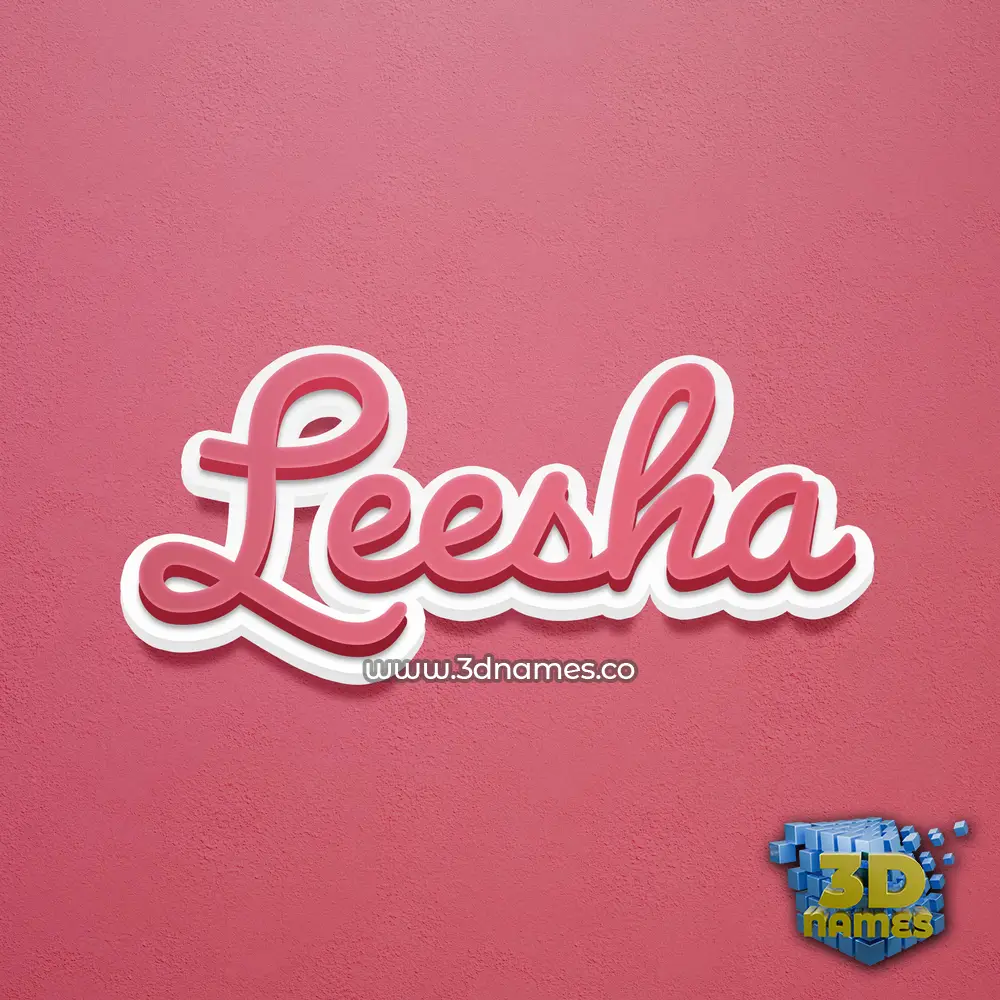 leesha in Red Scribble style - 3D name wallpaper