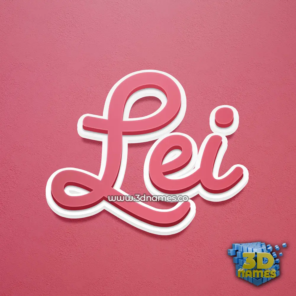 lei in Red Scribble style - 3D name wallpaper lei in Red Scribble style - 3D name wallpaper