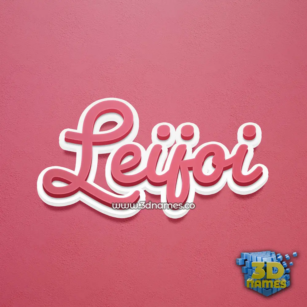leijoi in Red Scribble style - 3D name wallpaper